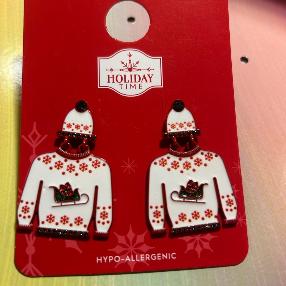 Christmas‎ sweater earrings
